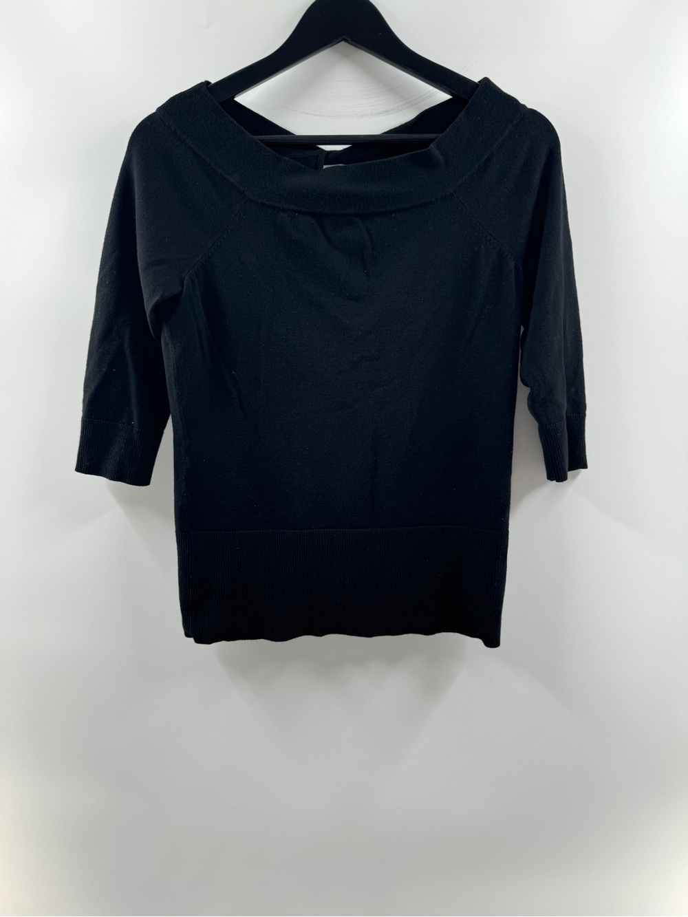 White House Black Market Black Off Shoulder Sweater Top Women's Small